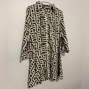 EUC Green and White Zara Dress